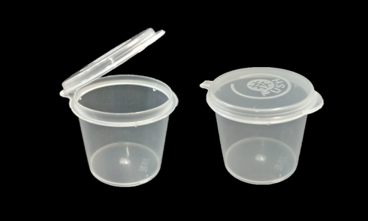 [SC1-SETS] 1oz Sauce Cup Hinged Lid 2000s