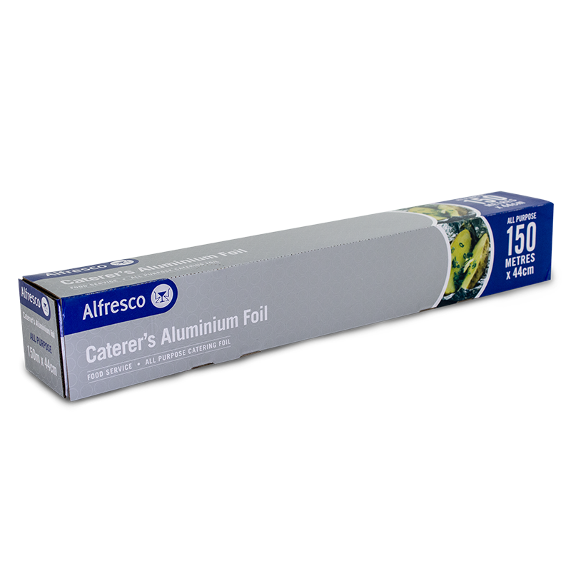 [AFR44] ALFRESCO CATERER'S ALUMINIUM FOIL ALL PURPOSE 150M X 44CM