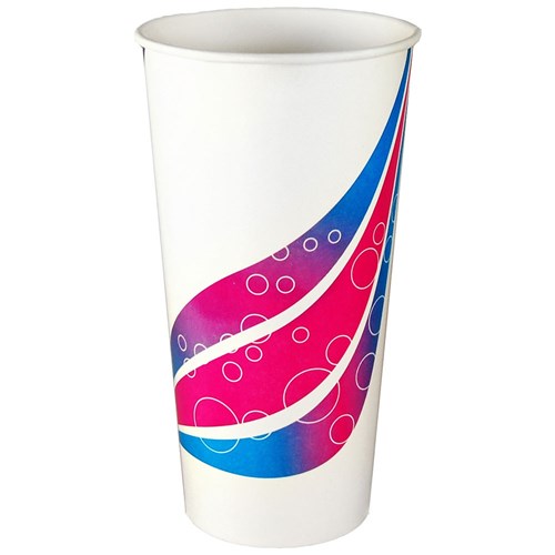 [C-DC9787] Paper Cup Milkshake Swirl Multi Colour 24 oz