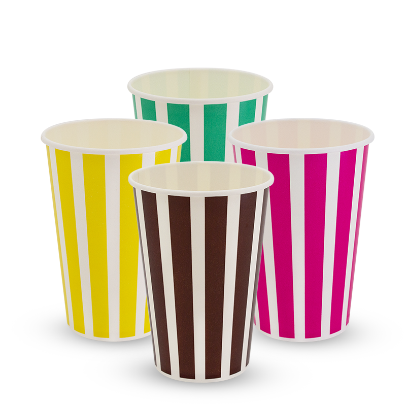 [CSCC16] 16OZ CANDY STRIPE PAPER COLD CUPS