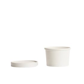 [FC08WC] 8oz Food Container & Lid
 Combo - White