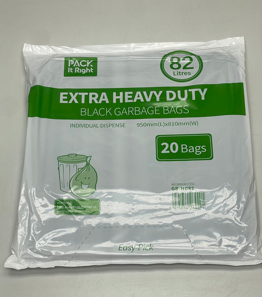 Extra Heavy Duty 82L HDPE Garbage Bags (950x810mm), 250pcs (25pcs x 10bags)  Purple