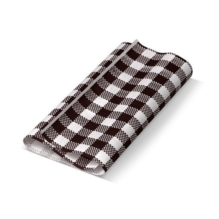 #Greaseproof Paper Gingham Black 190 x 300mm - 200/ream