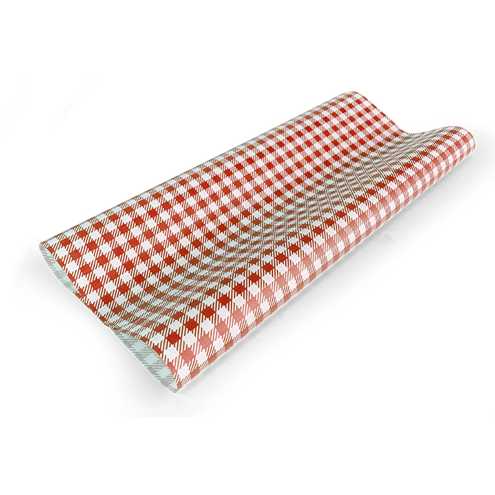 [GPGREDL(PACK)] #Greaseproof Paper Gingham Red Large 400 X 330mm - 200/
ream