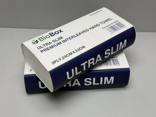 [HTI-88US] BioBox Ultra Slim Interleaved Hand Towel,
2ply-24X23cm, 2400pcs/ctn (150sheet x
16pack)