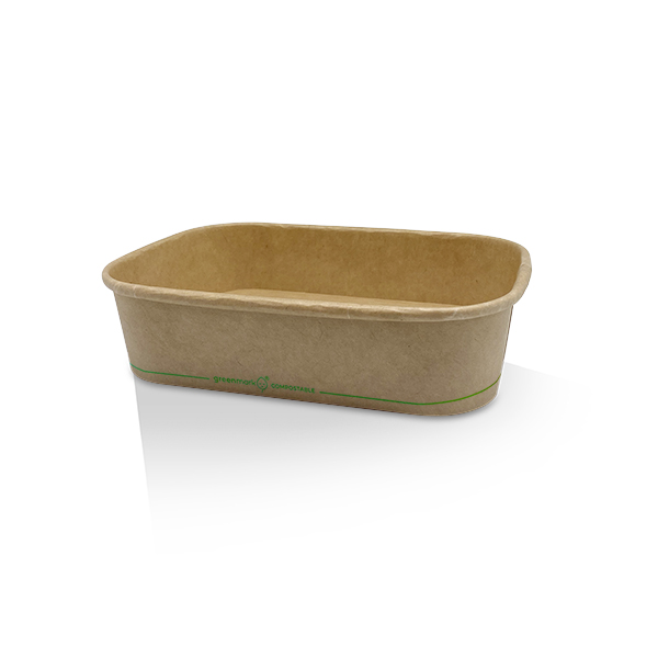 [KRC500P] PP Coated Kraft Rectangular Container 500ml 300pc/ctn