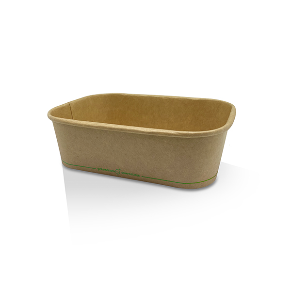 [KRC650P] PP Coated Kraft Rectangular Container 650ml 300pc/ctn