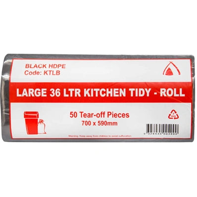 BLACK LARGE 36 LTR KITCHEN TIDY ROLL