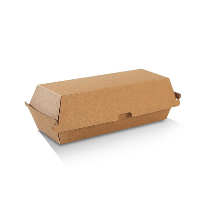 [PCB4F] Hot Dog Box/Brown Corrugated Plain/Brown (FSC Recycled
SCS-COC-009890) 200pc/ctn