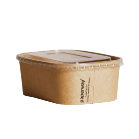 PET Lid for Paperway /
 Bioway Rectangular
 container