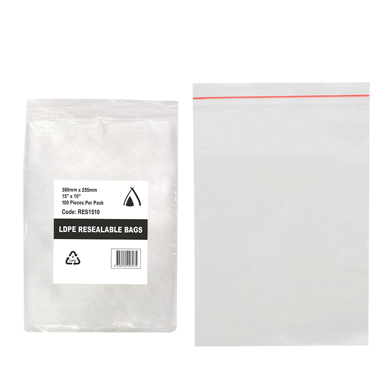 [RES1510] 380 X 255 MM RESEALABLE BAGS (15X10)